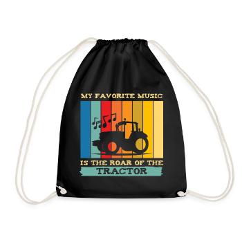 La musique à la ferme : Tracteur aux couleurs arc-en-ciel - Sac de sport léger - noir - Devant
