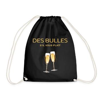 Apéro humour des bulles s'il vous plait - Sac de sport léger - noir - Devant
