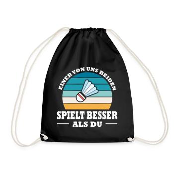 Badmintonspieler Geschenke Badminton Outfits - Turnbeutel - Schwarz - Vorne