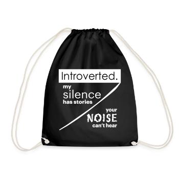 Introvert Quotes - Drawstring Bag - black - Front