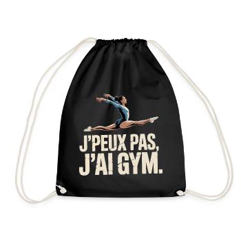 Ich kann nicht, ich habe Fitnessstudio | Turngeschenk | Fitnessstudio - Turnbeutel - Schwarz - Vorne