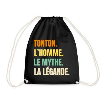 Custom Gift Tonton Man Legend Promoted Tonton 2026 - Drawstring Bag - black - Front
