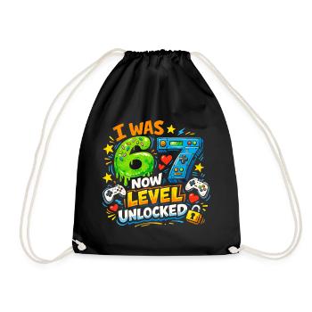 J’avais 6 ans maintenant niveau 7 débloqué 7e anniversaire Joueur 67 - Sac de sport léger - noir - Devant