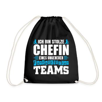 Stolze Chefin Chef Frau Abteilungsleiter Teamchef - Drawstring Bag - black - Front