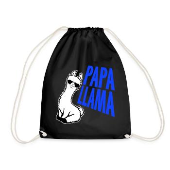 Papa Lama Cool Sonnenbrille Sitzend Lustig Tier - Turnbeutel - Schwarz - Vorne