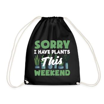 Plant Lover Plants This Weekend - Drawstring Bag - black - Front