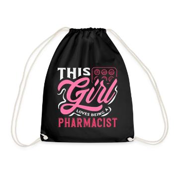 This Girl Loves Being A Pharmacist - Drawstring Bag - black - Front