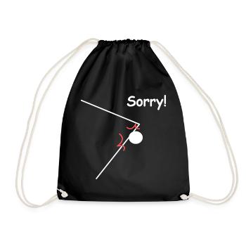 Table Tennis Sorry Funny Sayings - Drawstring Bag - black - Front