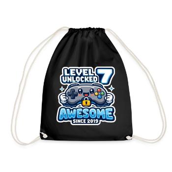 Niveau 7 Débloqué Anniversaire génial 2019 - Sac de sport léger - noir - Devant
