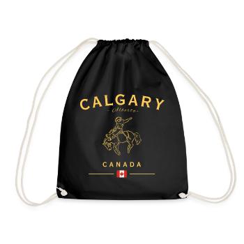 Calgary Rodeo Gold Alberta Canada - Drawstring Bag - black - Front