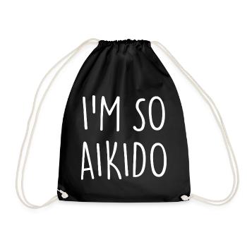 aikido - Drawstring Bag - black - Front