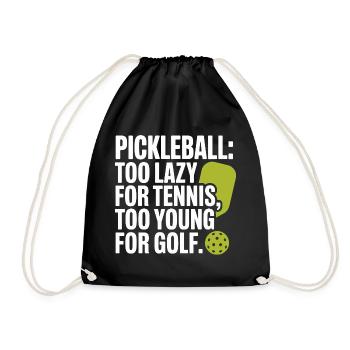 Joueur de pickleball trop paresseux pour le tennis pickleball - Sac de sport léger - noir - Devant