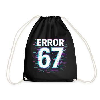 Idée de cadeau Error 67 Six Seven Glitch Cyber Meme - Sac de sport léger - noir - Devant