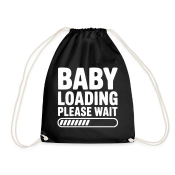 Baby lädt Bitte warten Sie - Turnbeutel - Schwarz - Vorne