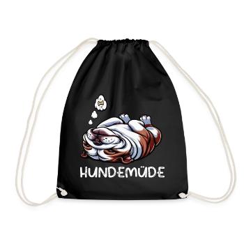 Dog Tired English Bulldog Bully Bully Owner - Drawstring Bag - black - Front