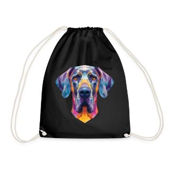 Deutsche Dogge - Turnbeutel - Schwarz - Vorne