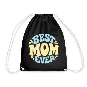 Best Mom Ever Pastel Print - Drawstring Bag - black - Front