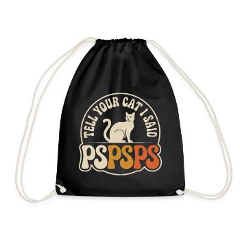Chat Dis à ton chat Pspsps Chat Maman Miaulement Chats - Sac de sport léger - noir - Devant