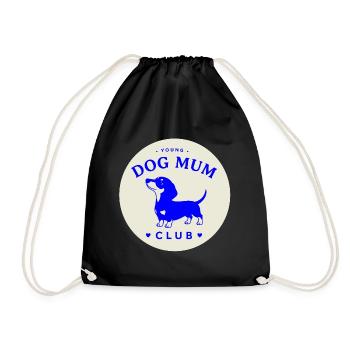 Young Dog Mom Club Logo - Drawstring Bag - black - Front