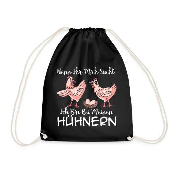 Hühnerflüsterer Huhn Hühnerhalter Hühner - Turnbeutel - Schwarz - Vorne