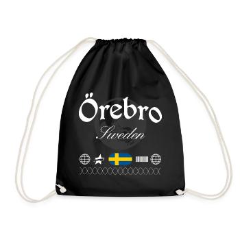 Örebro Schweden Streetwear Reise Souvenir - Turnbeutel - Schwarz - Vorne