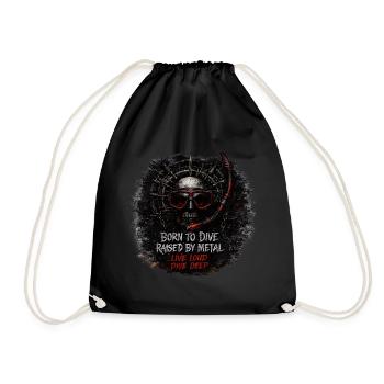 Born to Dive, Raised by Metal – Skull Diver Metal - Turnbeutel - Schwarz - Vorne