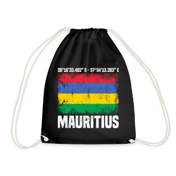 Mauritius Coordinates - Drawstring Bag - black - Front