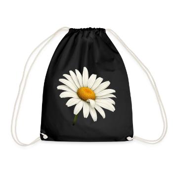 Weiße Margeritenblüte Natur Blumen Design  - Turnbeutel - Schwarz - Vorne