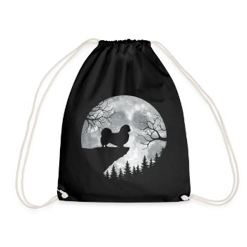 Pleine lune pékinoise - Chien de Péke Maman Papa Chien de poche - Sac de sport léger - noir - Devant