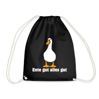 Ente gut alles gut | Cartoon - Turnbeutel - Schwarz - Vorne