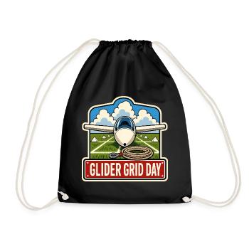 GLIDER GRID DAY - Drawstring Bag - black - Front