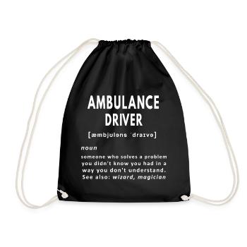 Rettungswagenfahrer, lustige Substantiv-Definition Sanitäter, Sanitäter - Turnbeutel - Schwarz - Vorne