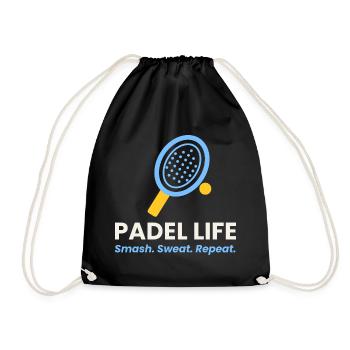 Padel Life Shirt Smash Sweat Repeat Padel Player - Turnbeutel - Schwarz - Vorne