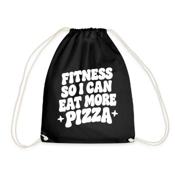 Fitness so i can eat more pizza - Turnbeutel - Schwarz - Vorne