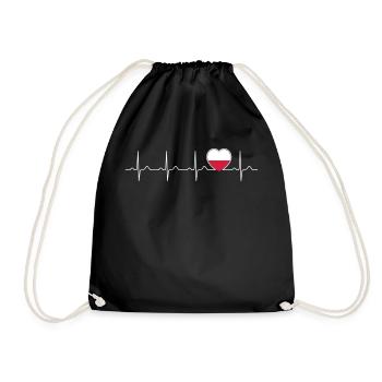 Polska heartbeat - my heart beats for Poland - Drawstring Bag - black - Front