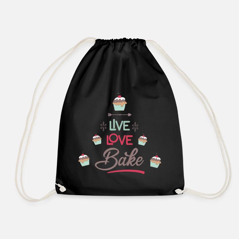 to bake - Drawstring Bag - black