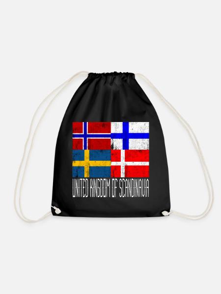 Scandinavia United - Drawstring Bag - black