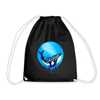 Orca Wal Naturschutz Tierliebe Geschenk - Turnbeutel - Schwarz - Vorne