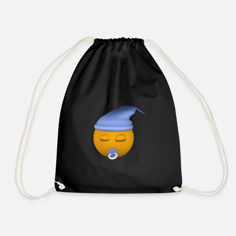 blue sleepyhead - Drawstring Bag - black