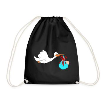 Stork apporte bébé - Sac de sport léger - noir - Devant