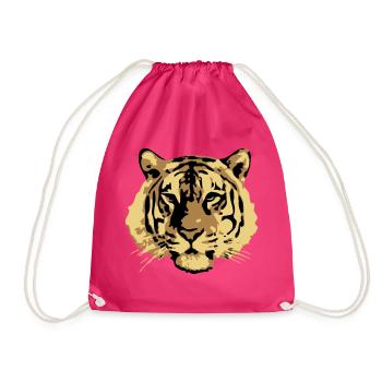 tiger - Drawstring Bag - fuchsia - Front