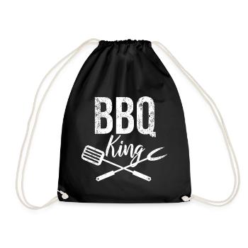 BBQ Barbecue King - Vintage white - Drawstring Bag - black - Front