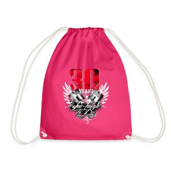 Motorrad - 30 Jahre - Turnbeutel - Fuchsia - Vorne