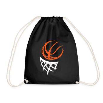 Basketballer Basketballerin Basketball Geschenk - Turnbeutel - Schwarz - Vorne