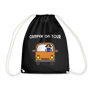 Camping-car vacances - Camper on Tour - Sac de sport léger - noir - Devant