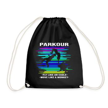 Parkour Backflip - Drawstring Bag - black - Front