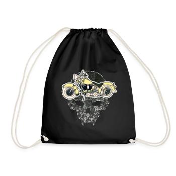 Skull Motorcycle - Drawstring Bag - black - Front