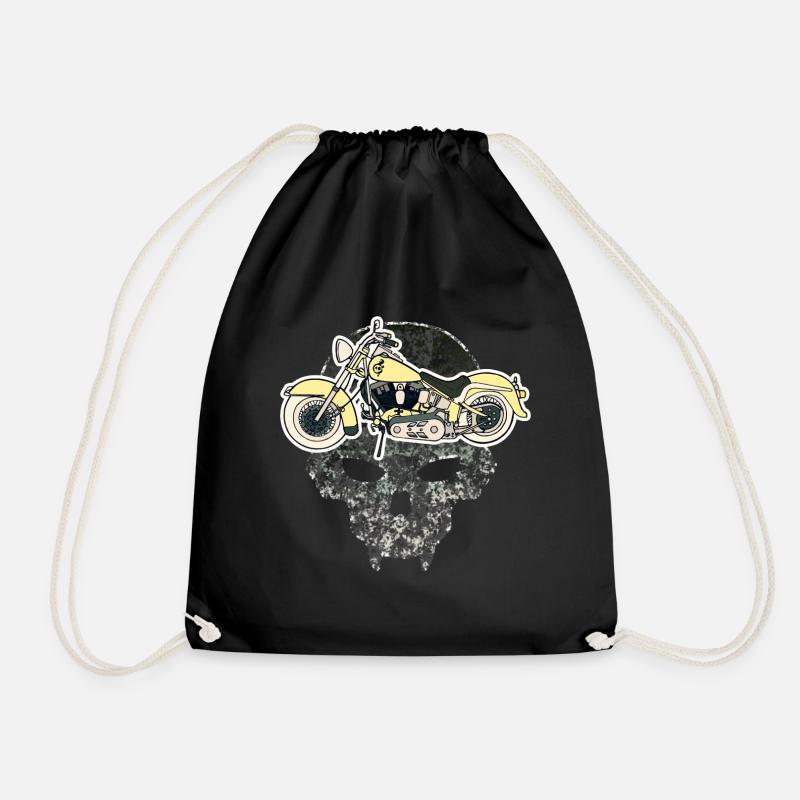 Totenkopf Motorrad - Turnbeutel - Schwarz