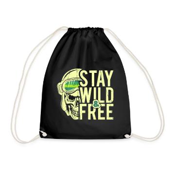 Stay Wild & Free - Turnbeutel - Schwarz - Vorne