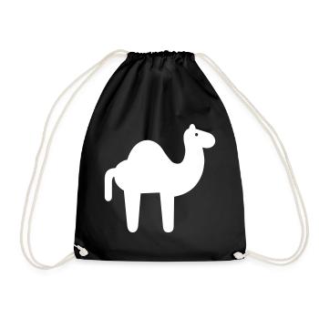 camel - Drawstring Bag - black - Front